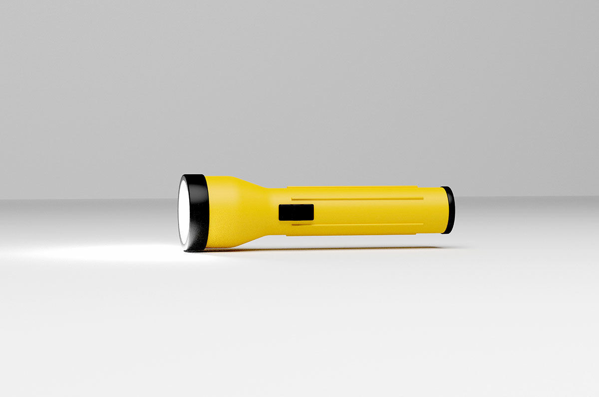 Flashlight portable lantern Low-poly 3D model_5