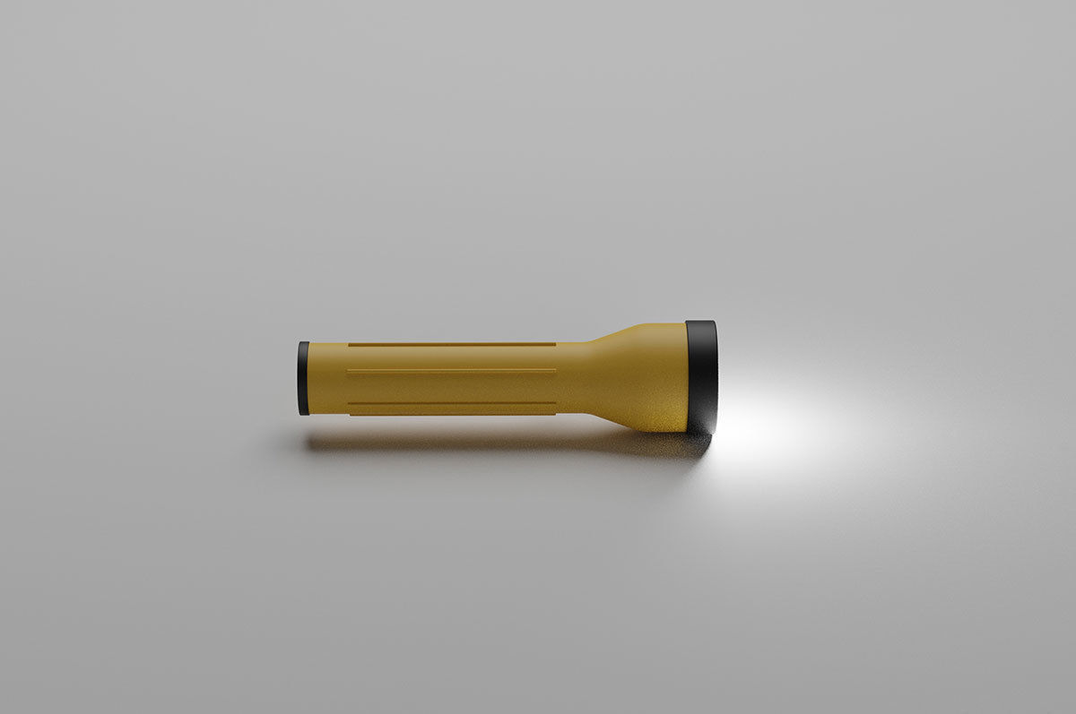 Flashlight portable lantern Low-poly 3D model_7