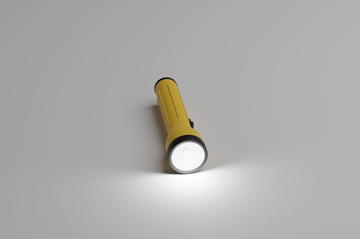 Flashlight portable lantern Low-poly 3D model_9