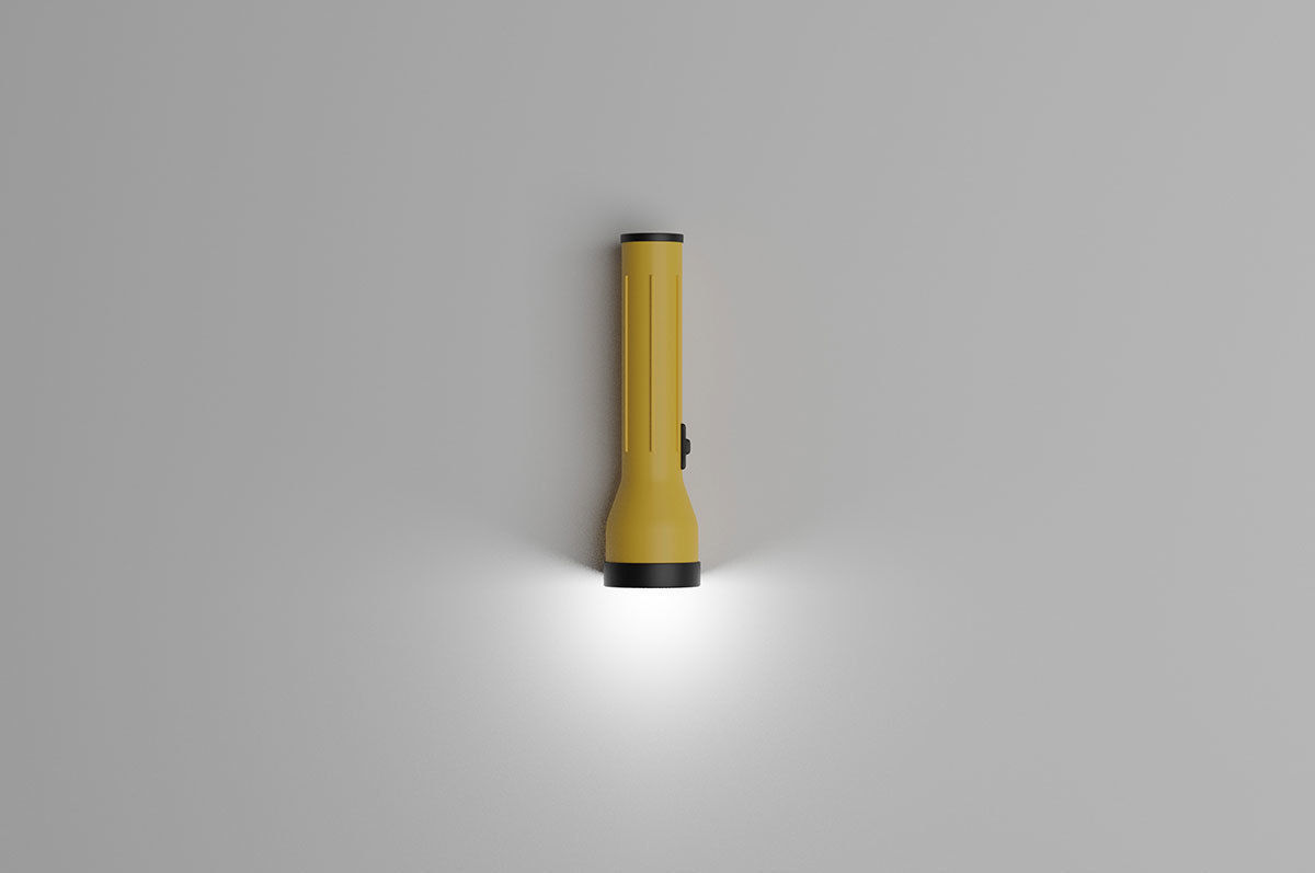 Flashlight portable lantern Low-poly 3D model_2