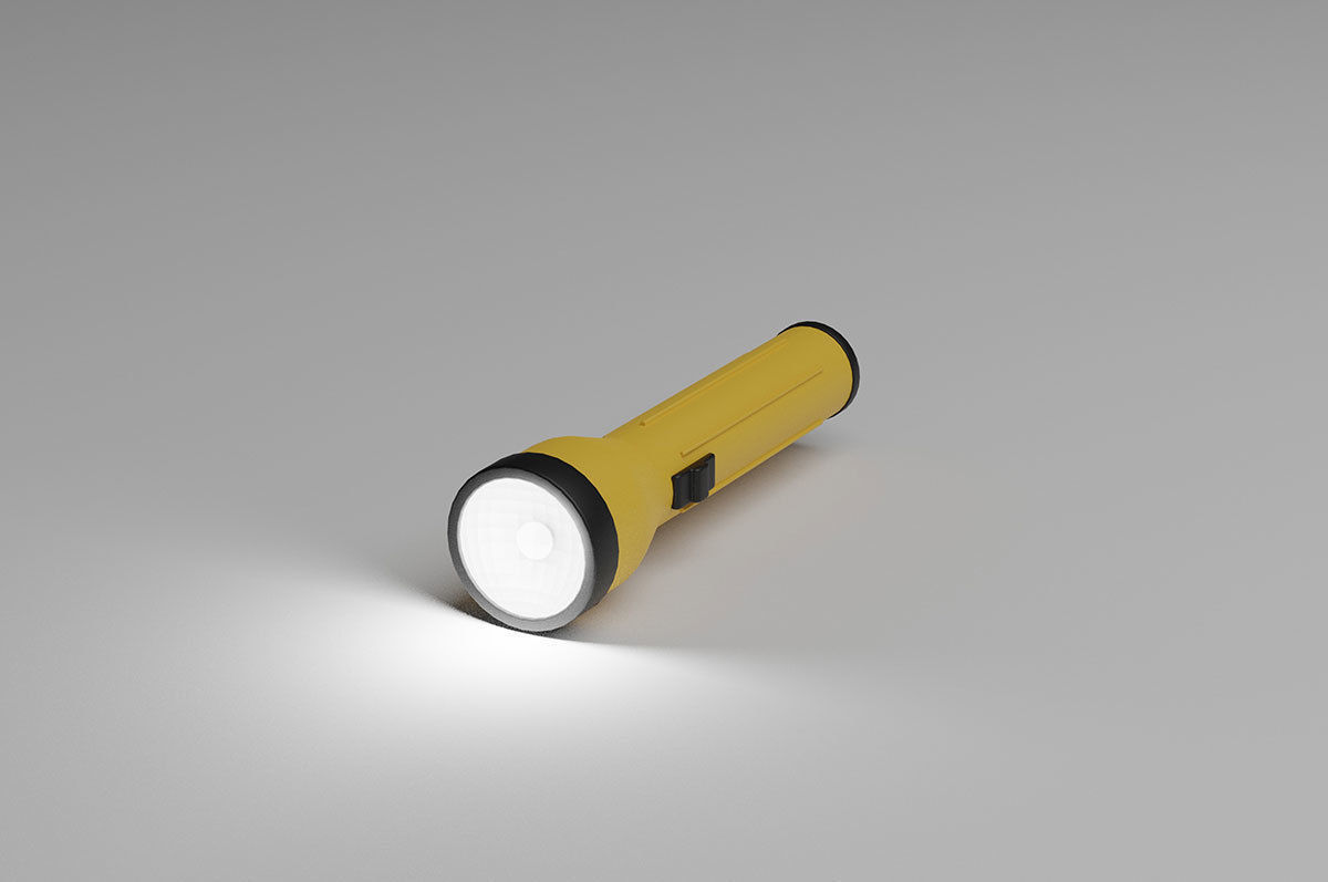 Flashlight portable lantern Low-poly 3D model_3