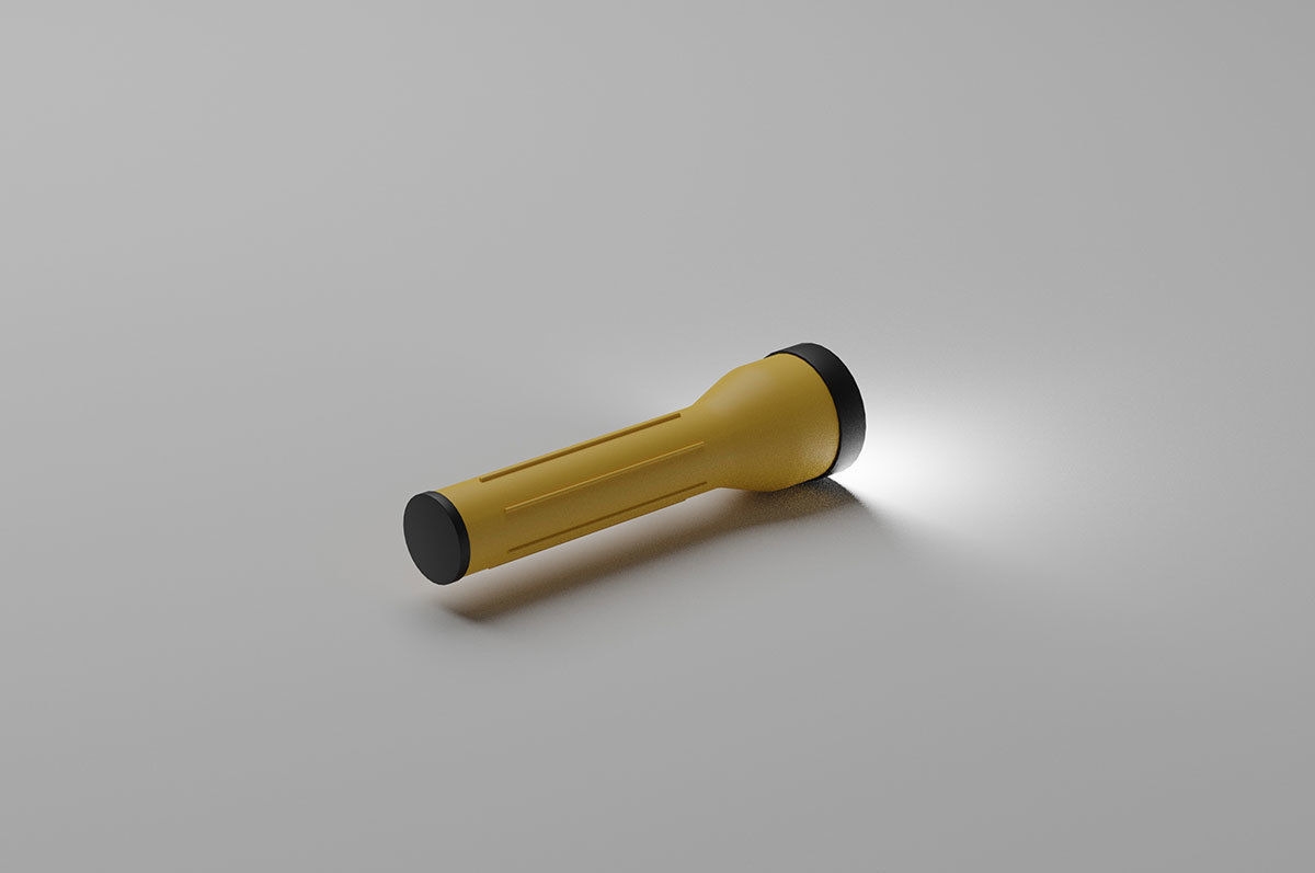 Flashlight portable lantern Low-poly 3D model_6