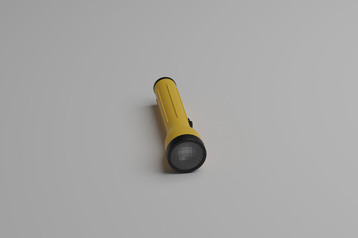 Flashlight portable lantern Low-poly 3D model_10