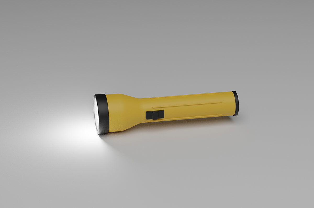 Flashlight portable lantern Low-poly 3D model_4