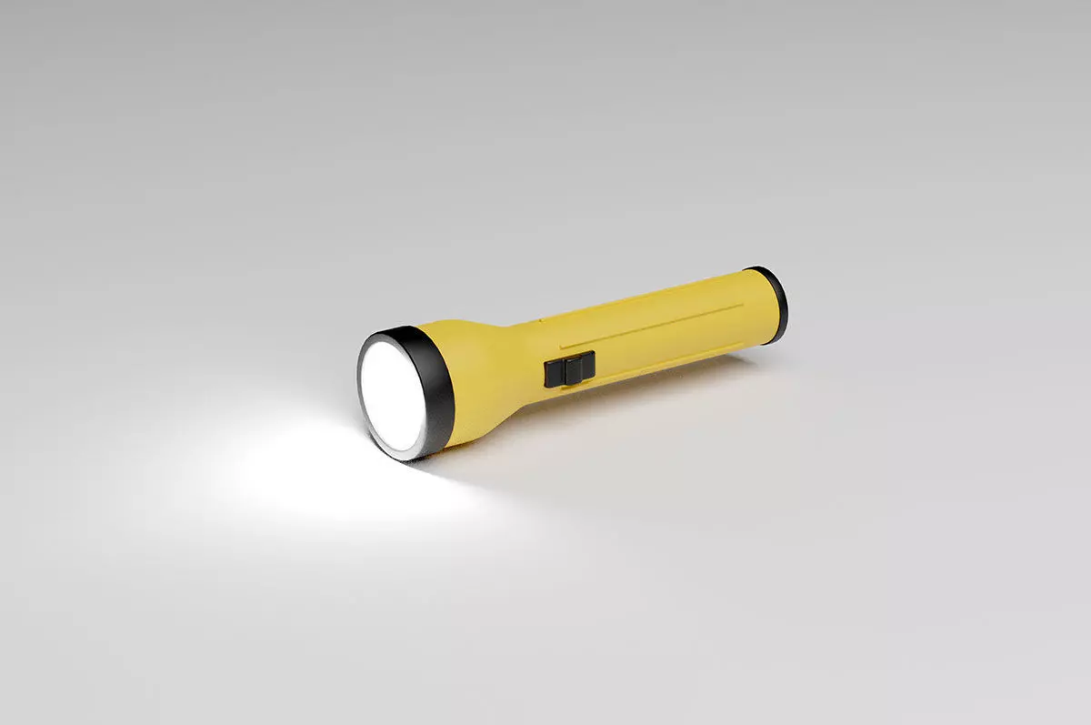 Flashlight portable lantern Low-poly 3D model_0