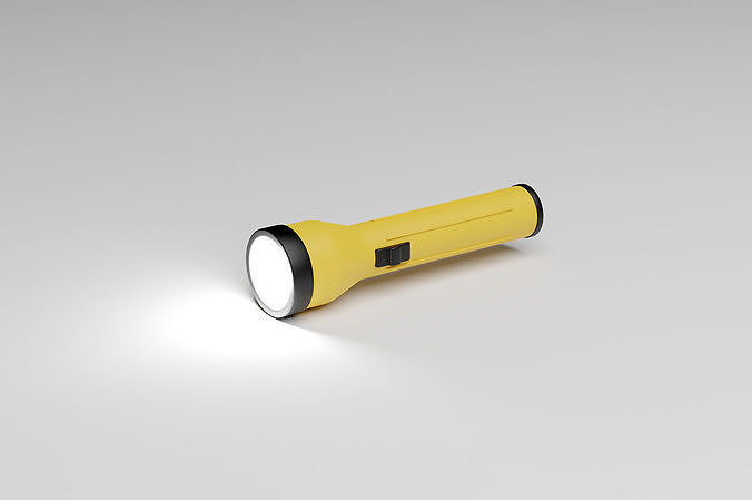 Flashlight portable lantern Low-poly 3D model