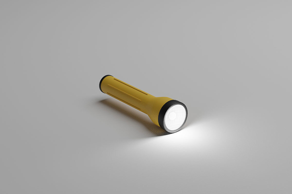 Flashlight portable lantern Low-poly 3D model_8