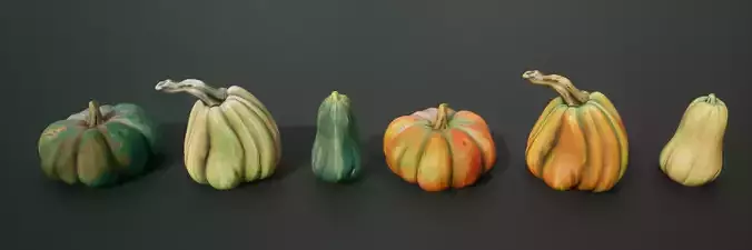 Stylized Pumpkin Low-poly 3D model