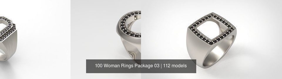 100 Woman Rings Package 03 3D Model Collection_30