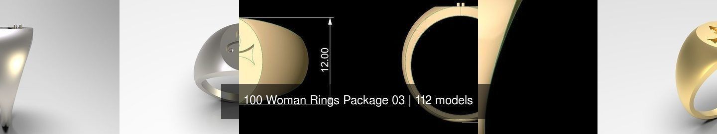 100 Woman Rings Package 03 3D Model Collection_89