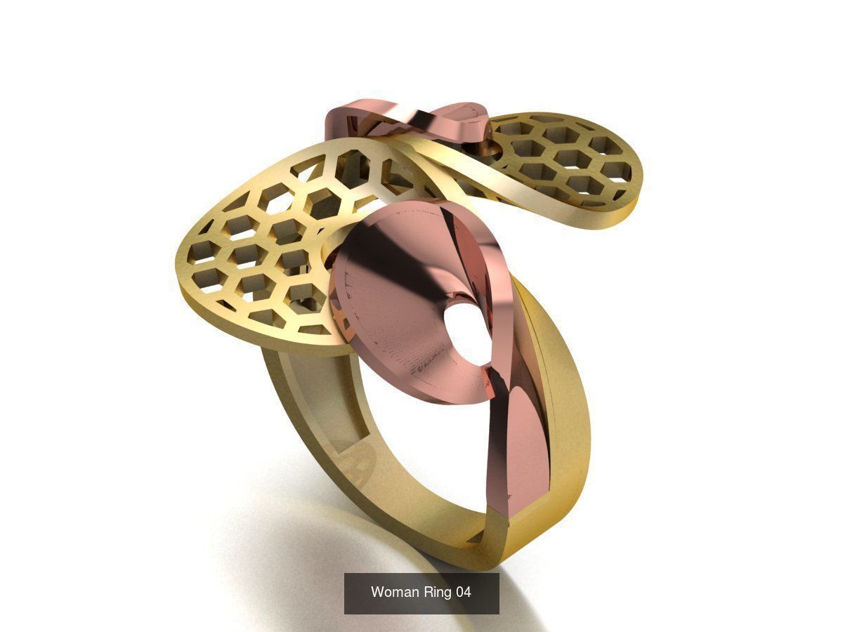 100 Woman Rings Package 03 3D Model Collection_109