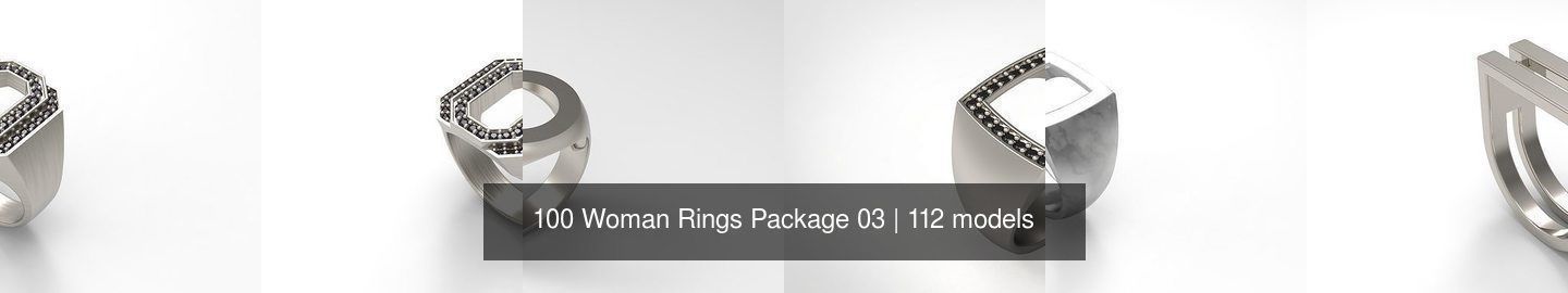 100 Woman Rings Package 03 3D Model Collection_27