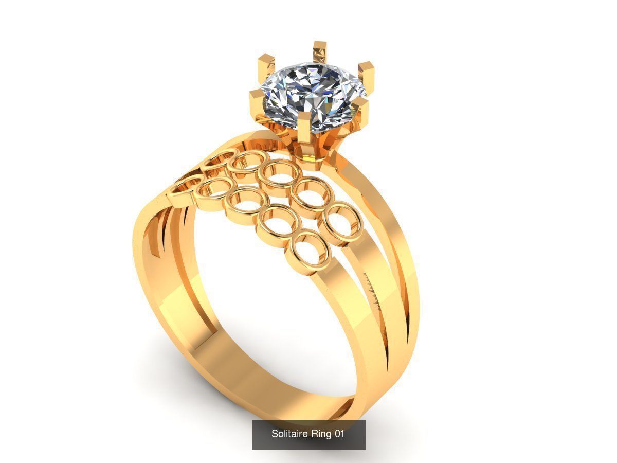 100 Woman Rings Package 03 3D Model Collection_106