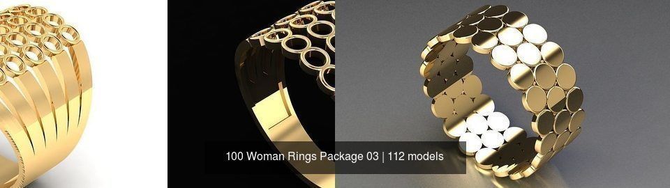 100 Woman Rings Package 03 3D Model Collection_15