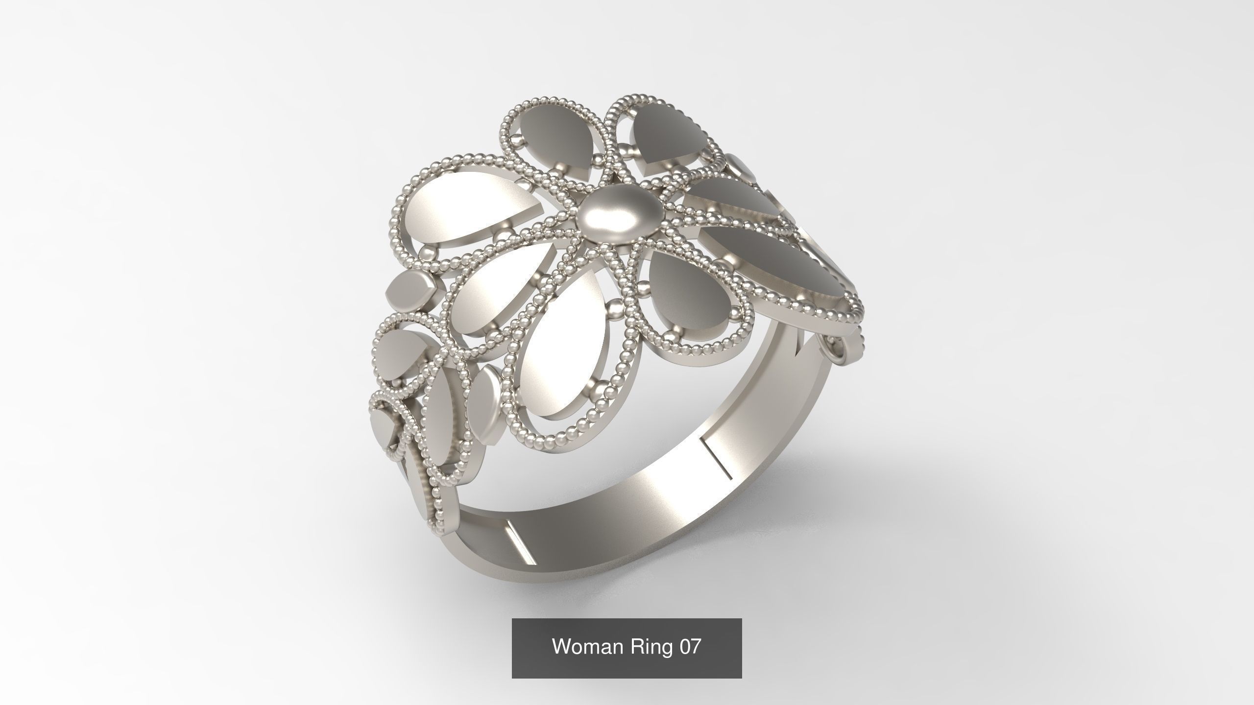 100 Woman Rings Package 03 3D Model Collection_118