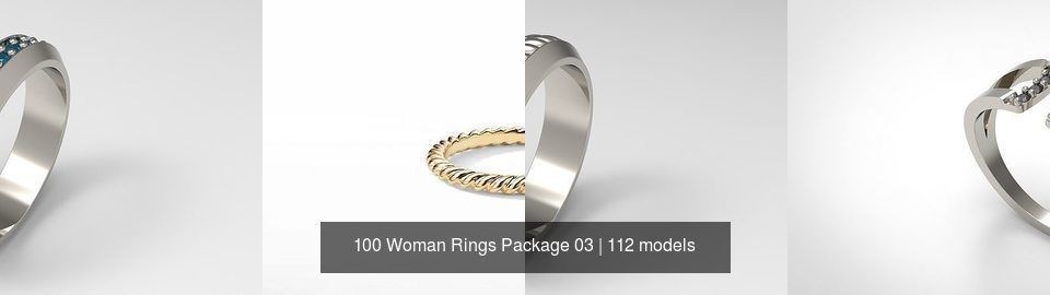 100 Woman Rings Package 03 3D Model Collection_40