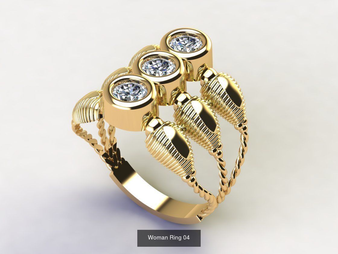 100 Woman Rings Package 03 3D Model Collection_111