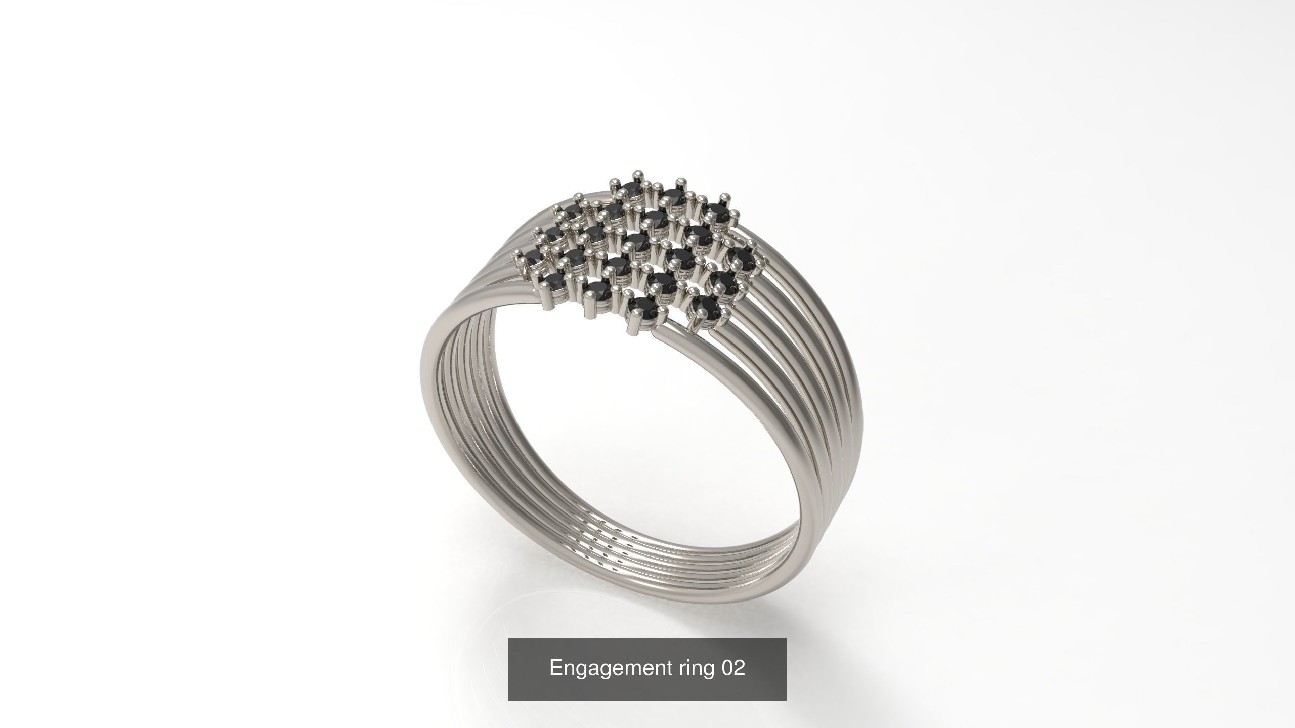 100 Woman Rings Package 03 3D Model Collection_145