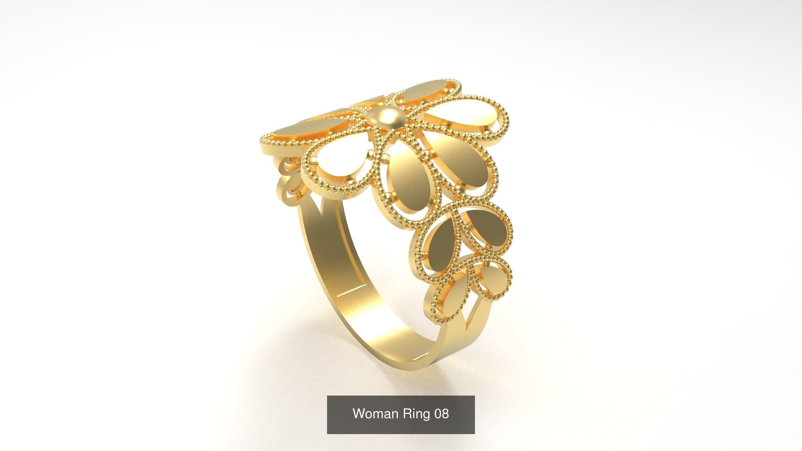 100 Woman Rings Package 03 3D Model Collection_119