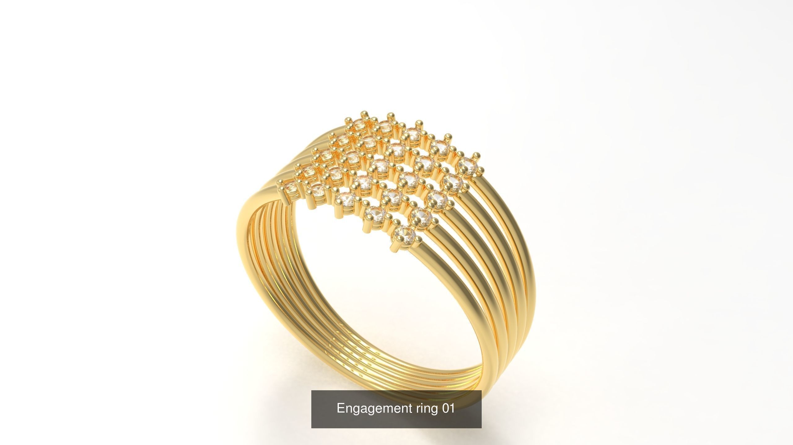 100 Woman Rings Package 03 3D Model Collection_144