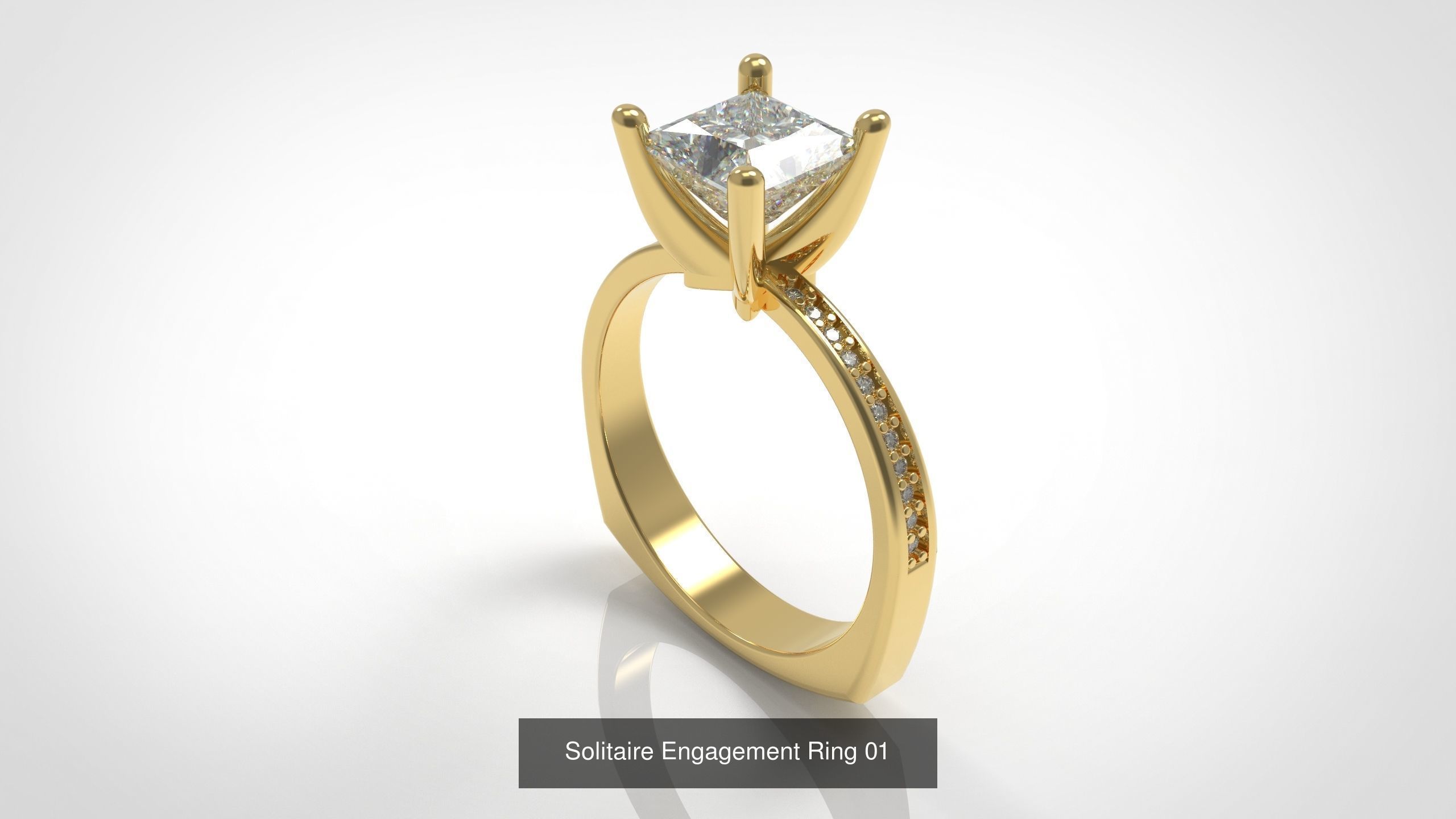 100 Woman Rings Package 03 3D Model Collection_163