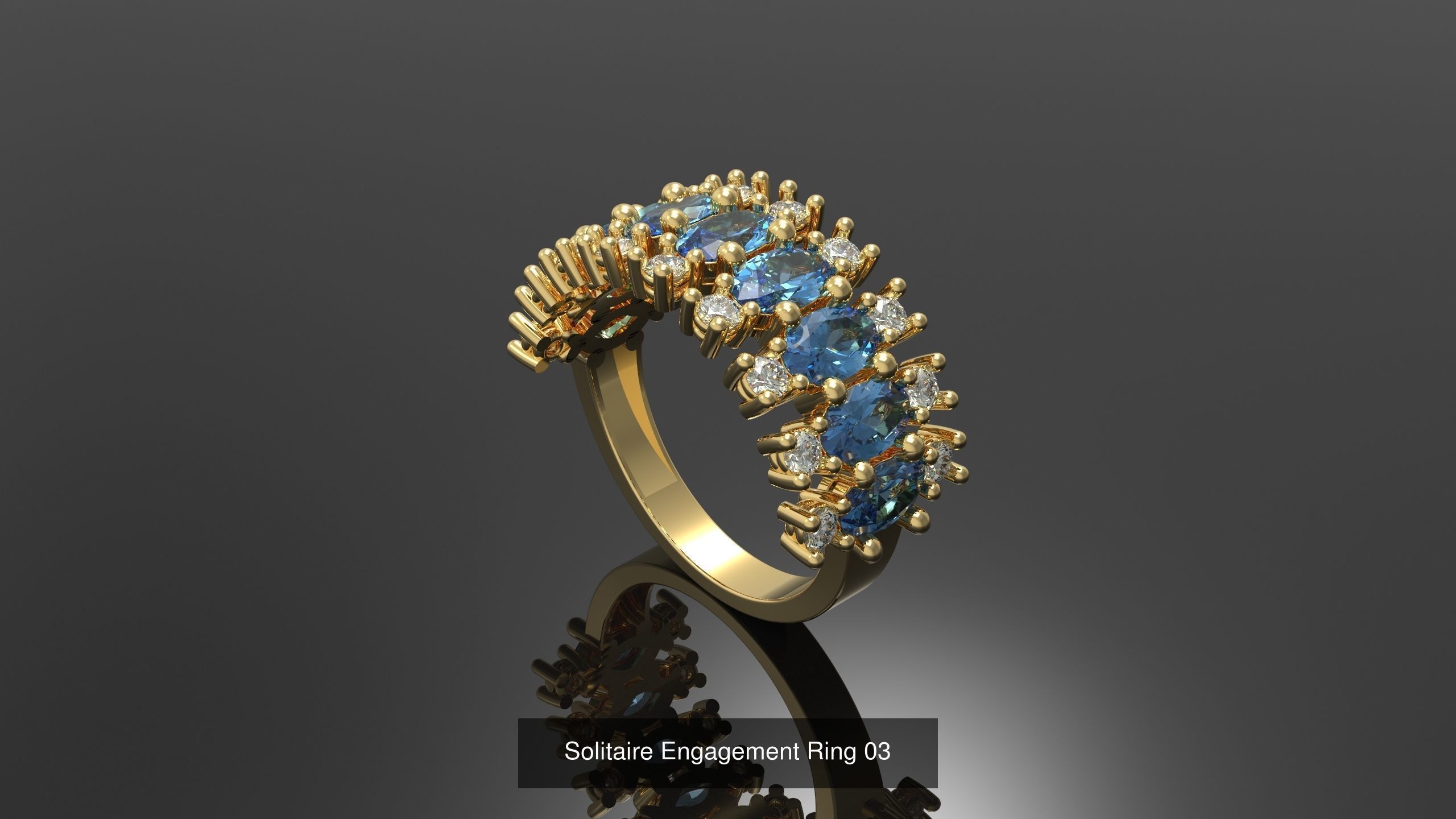 100 Woman Rings Package 03 3D Model Collection_165
