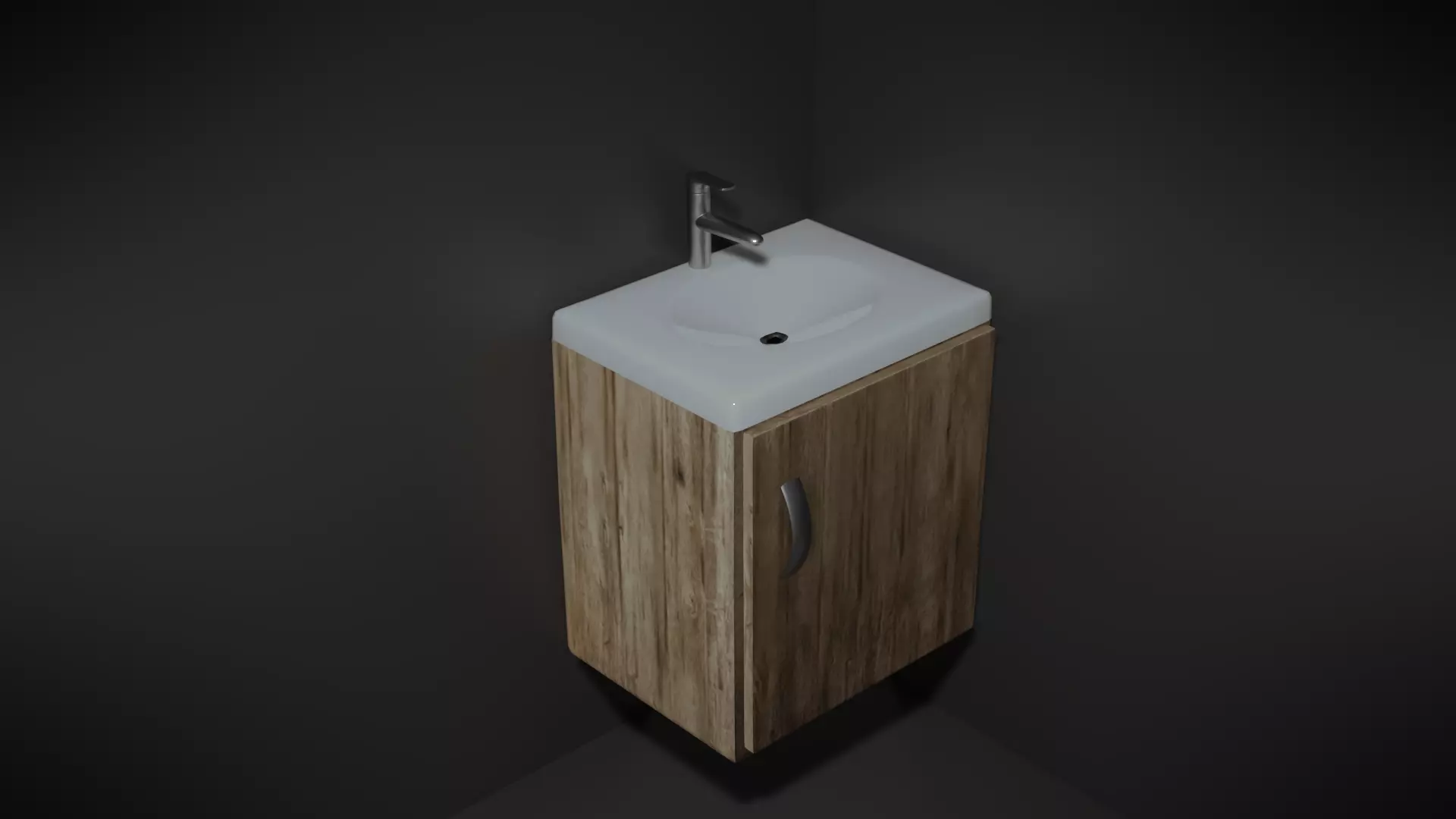 Modern washbasin Low-poly 3D model_0
