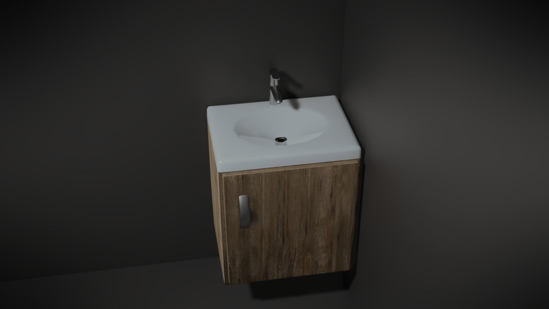 Modern washbasin Low-poly 3D model_1