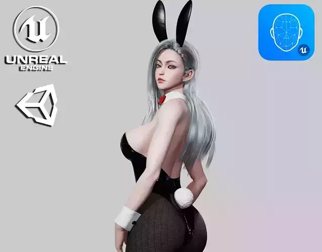 Bunny Girl - Game Ready Low-poly 3D model