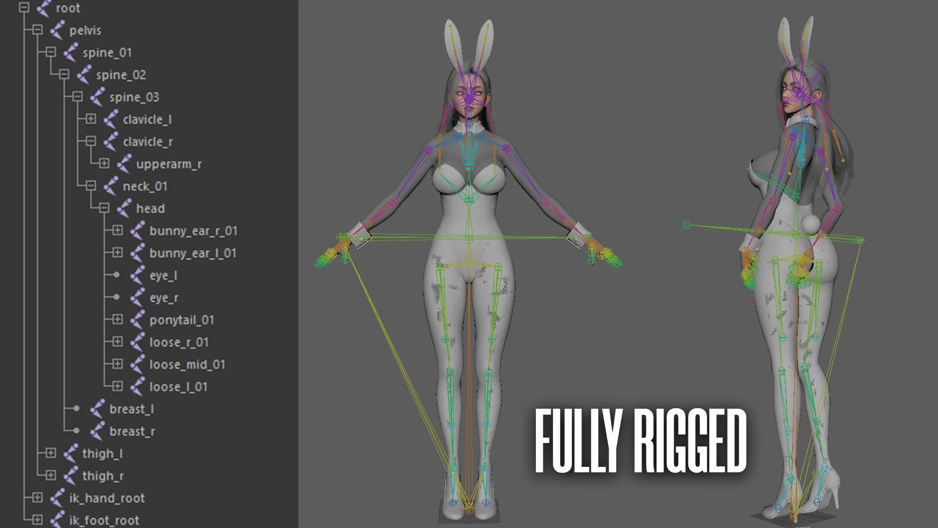 Bunny Girl - Game Ready Low-poly 3D model_8