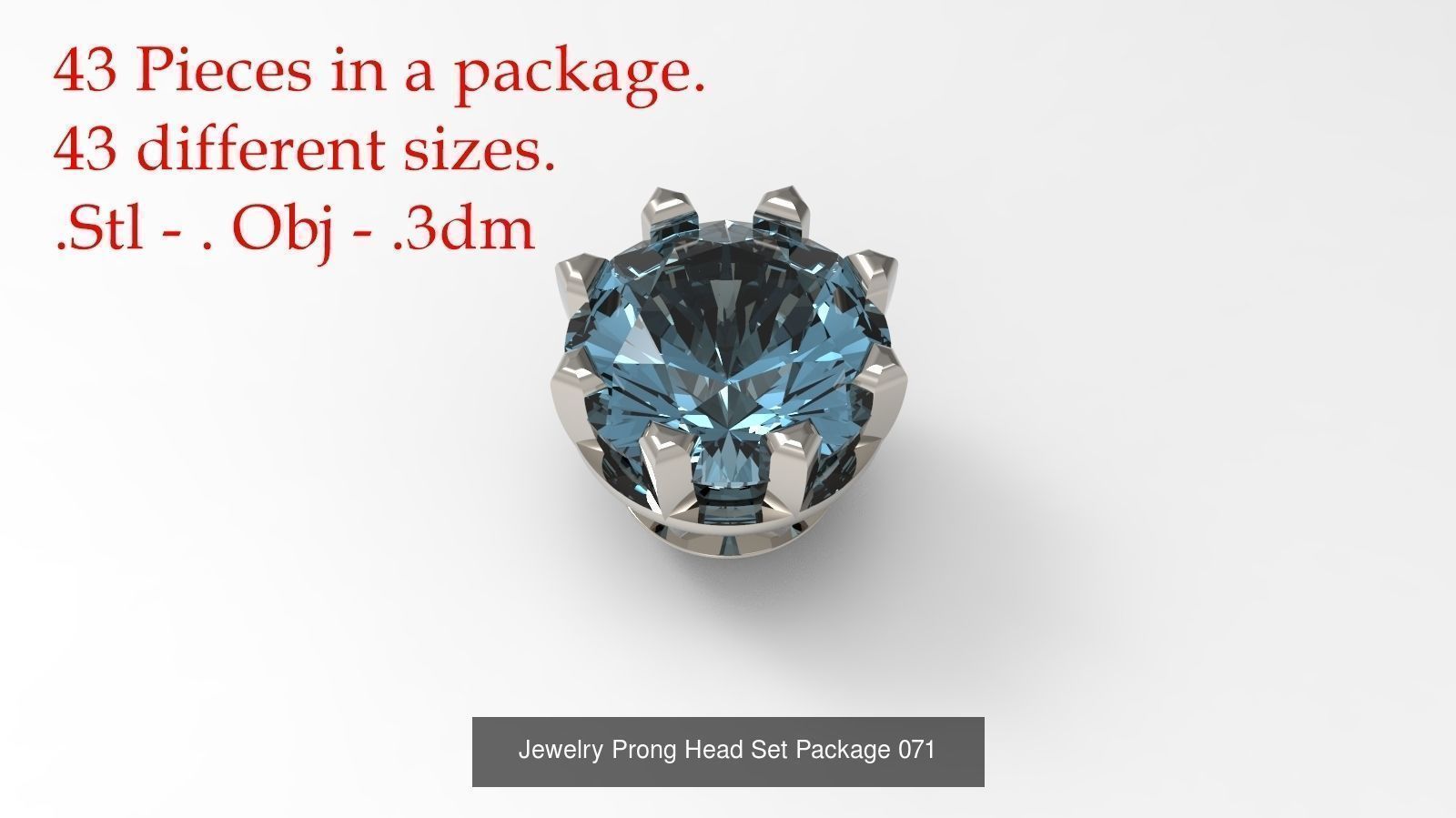 Huge Jewellry Heads Prongs Package 10000 piece 3D Model Collection_104