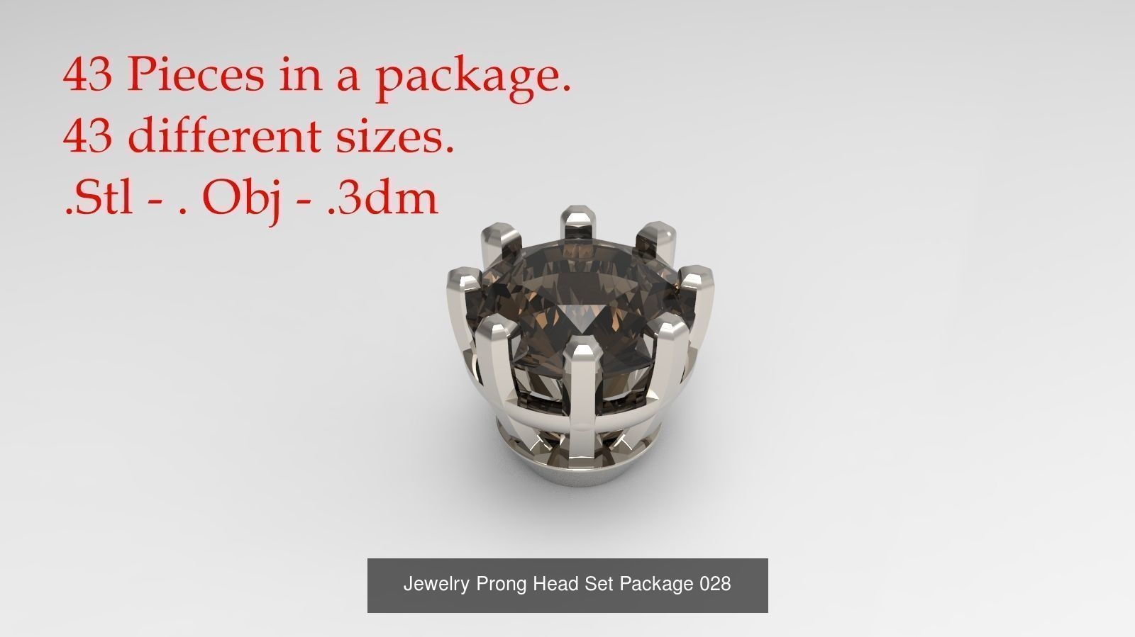 Huge Jewellry Heads Prongs Package 10000 piece 3D Model Collection_61