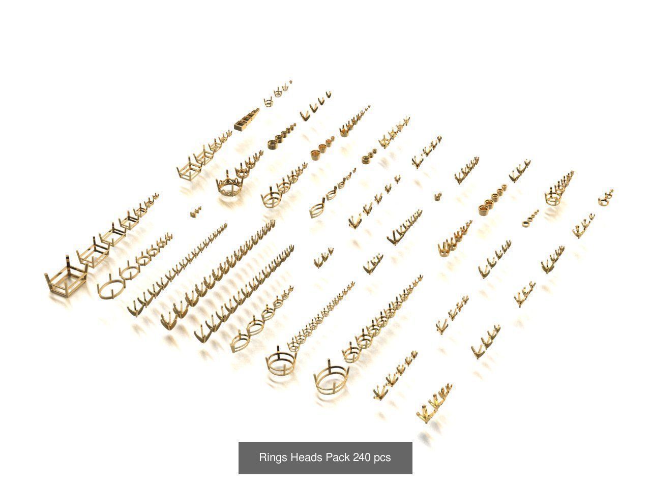 Huge Jewellry Heads Prongs Package 10000 piece 3D Model Collection_45