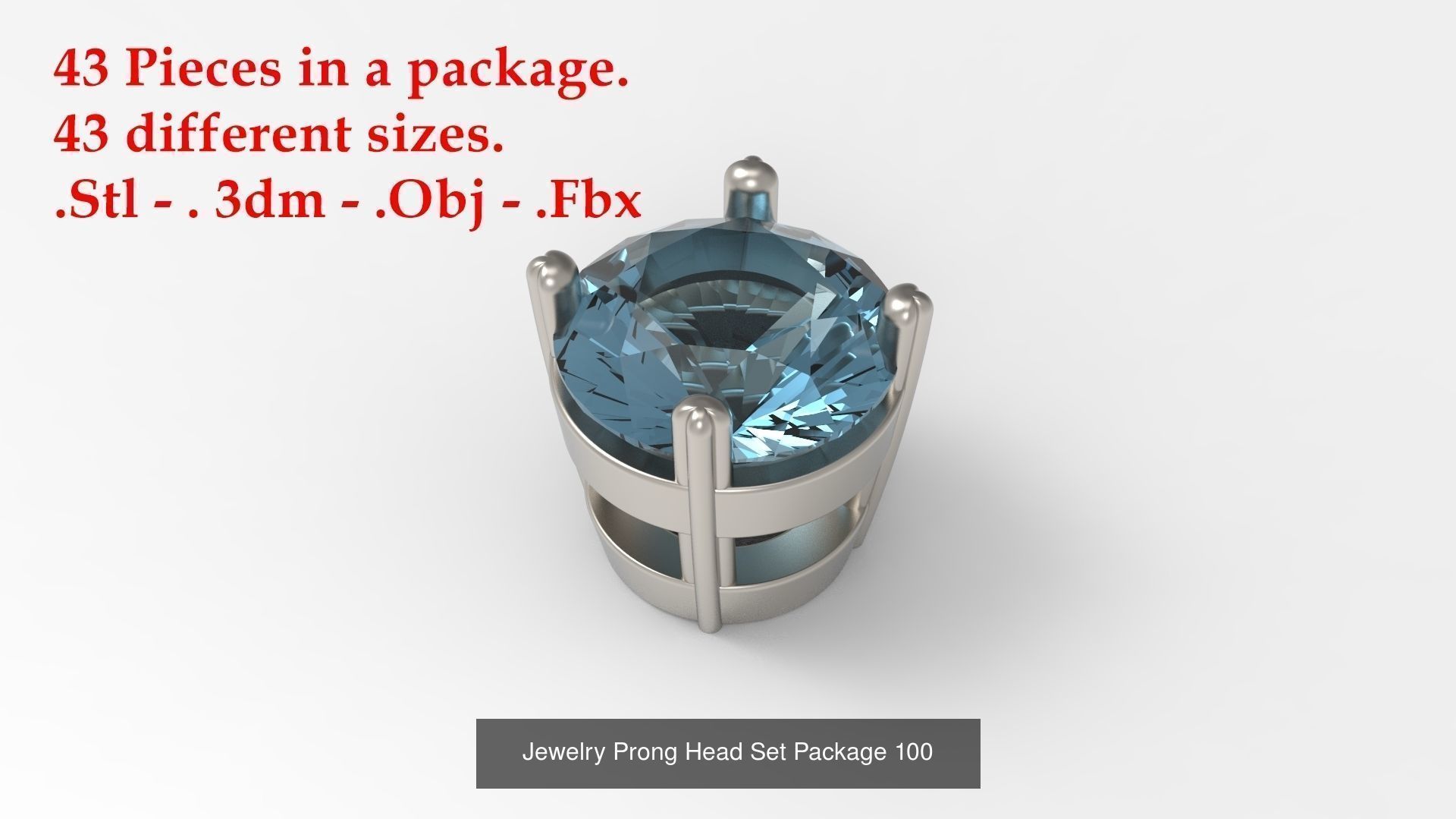 Huge Jewellry Heads Prongs Package 10000 piece 3D Model Collection_133