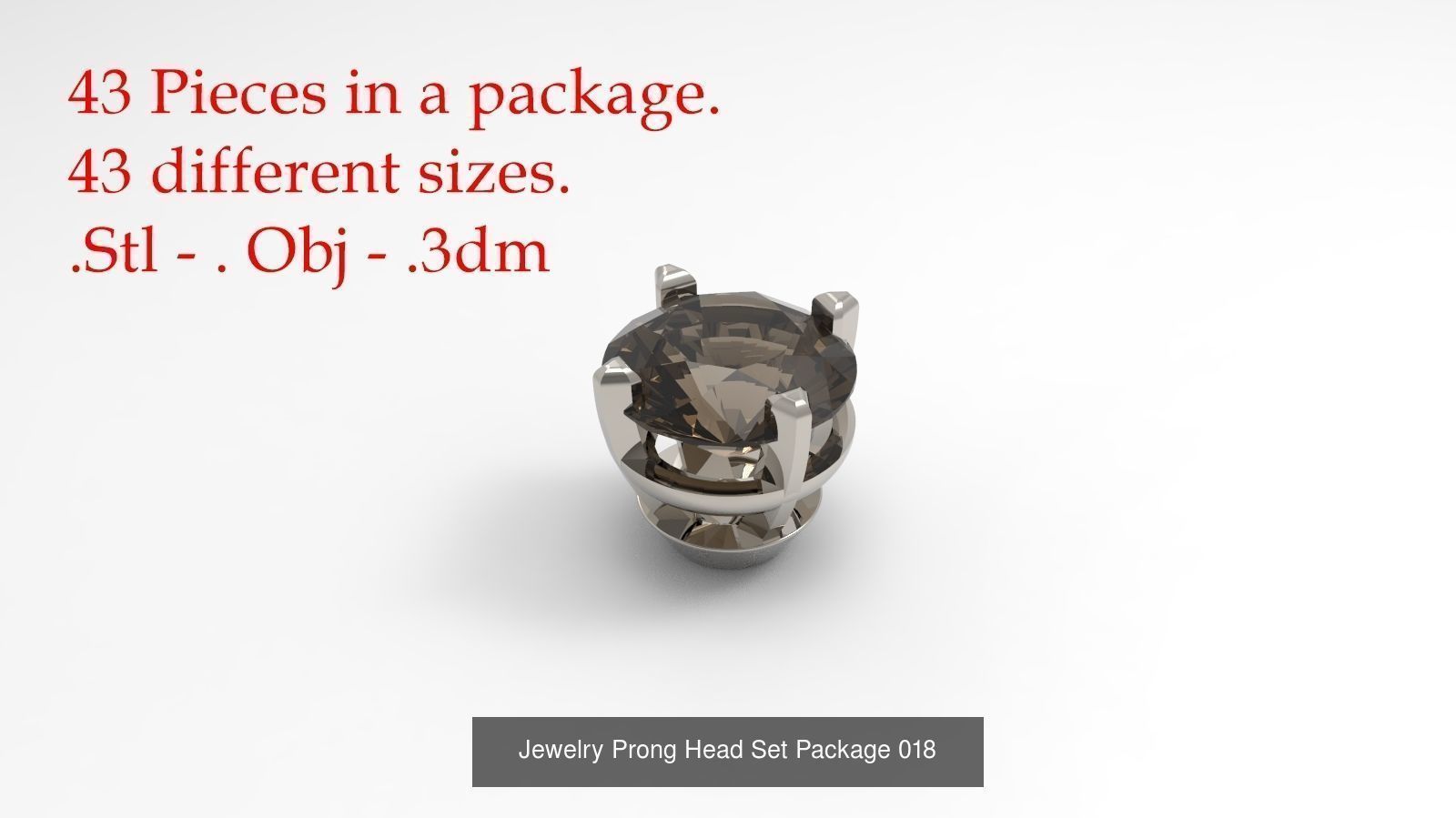 Huge Jewellry Heads Prongs Package 10000 piece 3D Model Collection_50