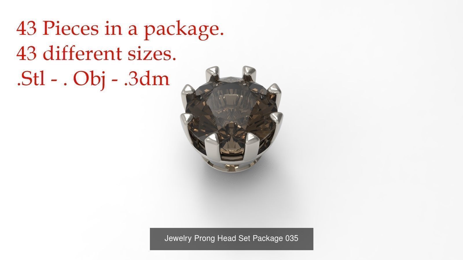 Huge Jewellry Heads Prongs Package 10000 piece 3D Model Collection_68