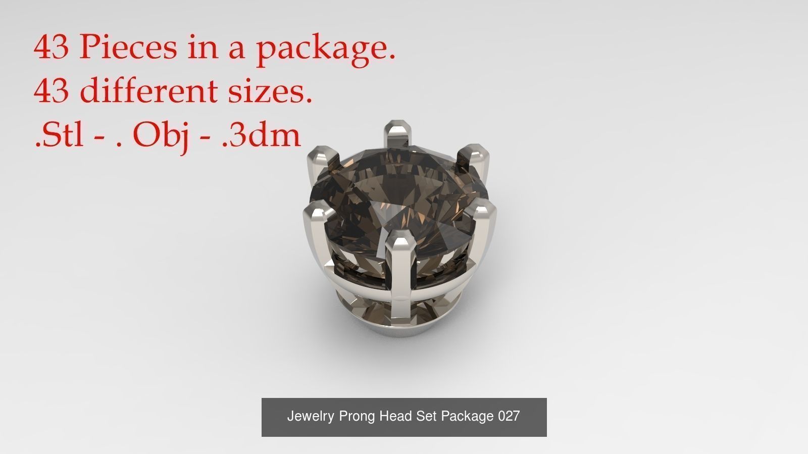 Huge Jewellry Heads Prongs Package 10000 piece 3D Model Collection_60