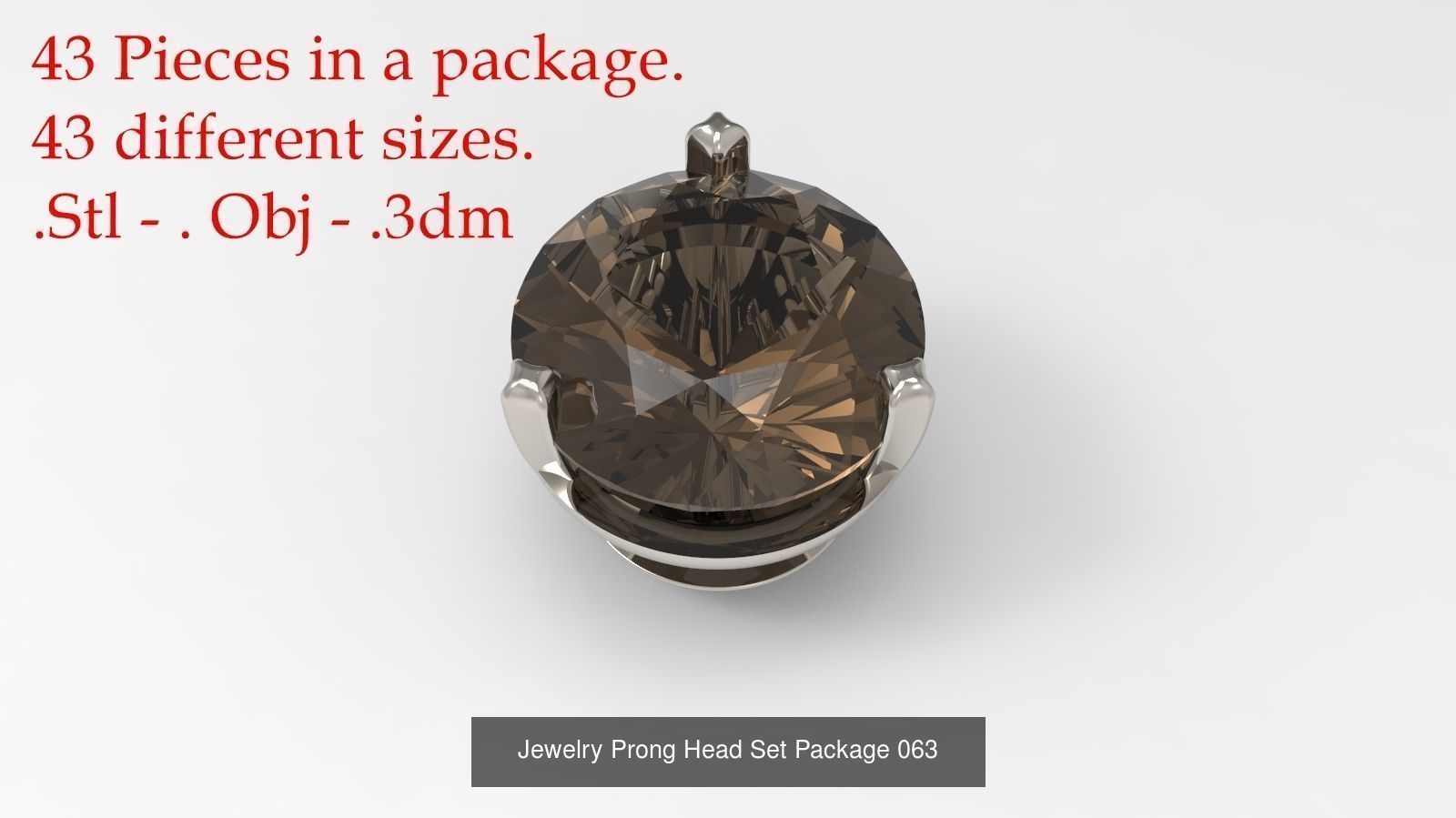 Huge Jewellry Heads Prongs Package 10000 piece 3D Model Collection_96