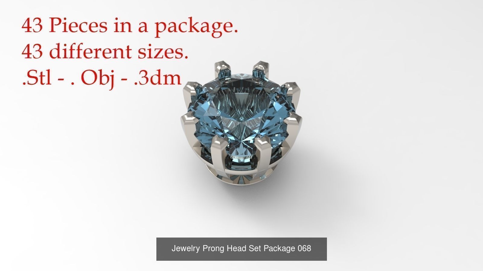 Huge Jewellry Heads Prongs Package 10000 piece 3D Model Collection_101