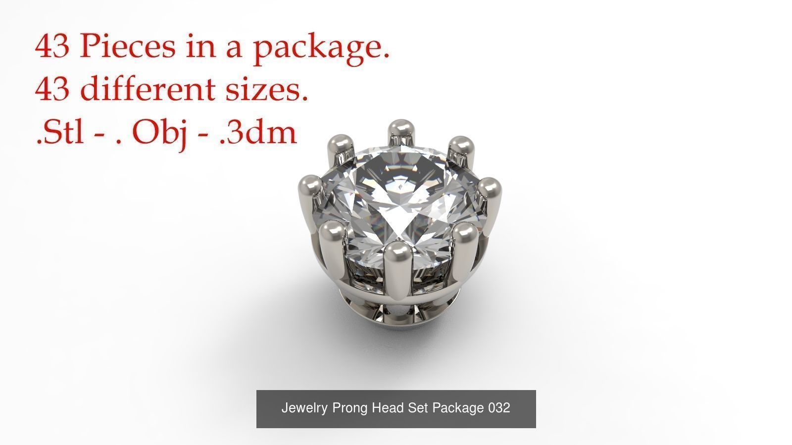 Huge Jewellry Heads Prongs Package 10000 piece 3D Model Collection_65