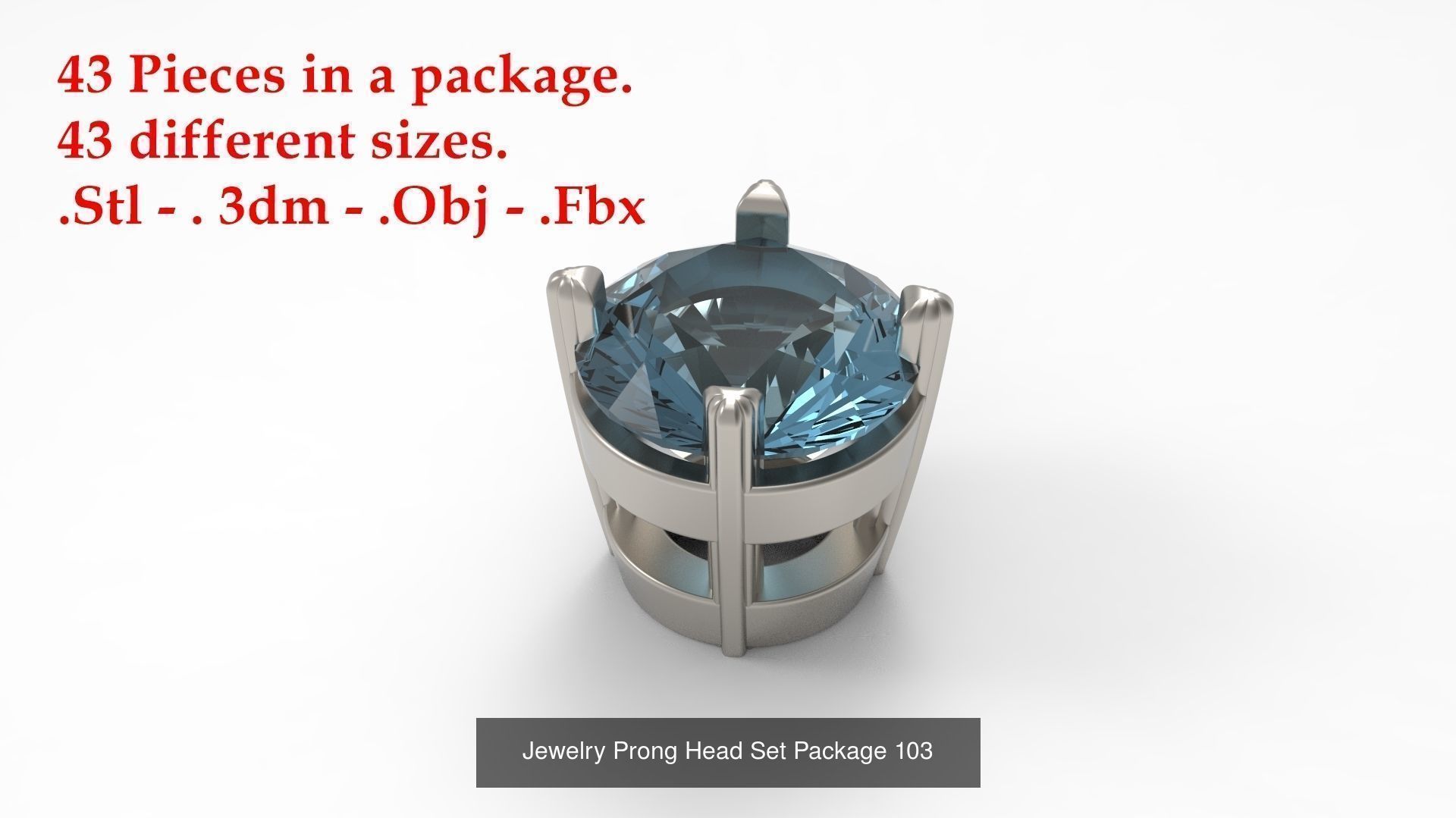Huge Jewellry Heads Prongs Package 10000 piece 3D Model Collection_136