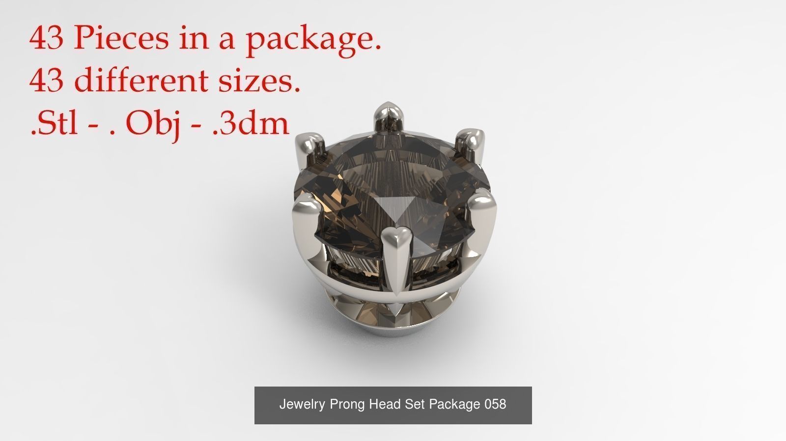 Huge Jewellry Heads Prongs Package 10000 piece 3D Model Collection_91