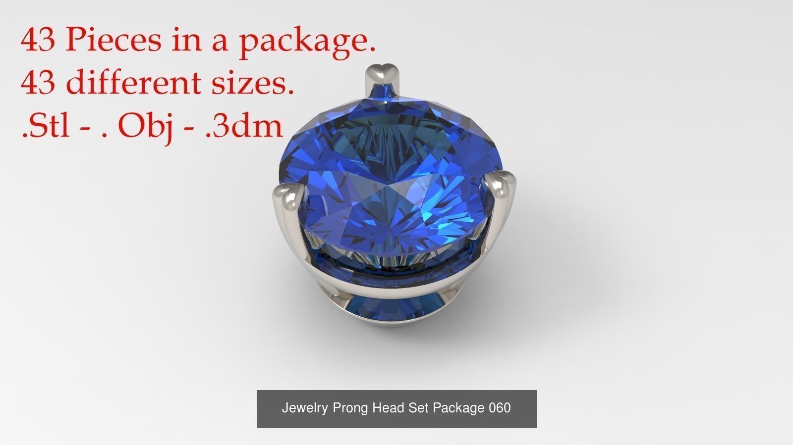 Huge Jewellry Heads Prongs Package 10000 piece 3D Model Collection_93