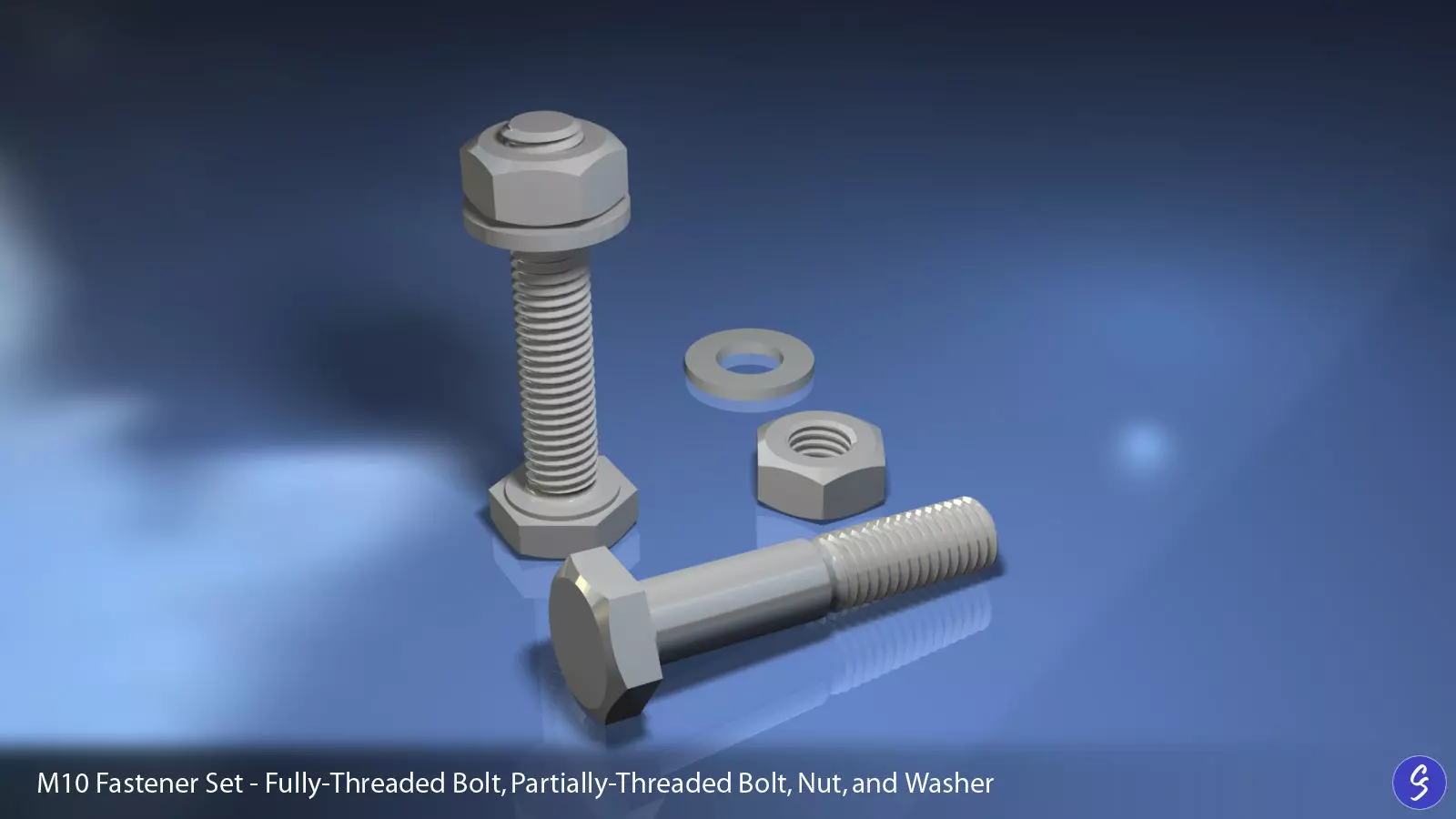 M10 Fastener Set 3D model_0