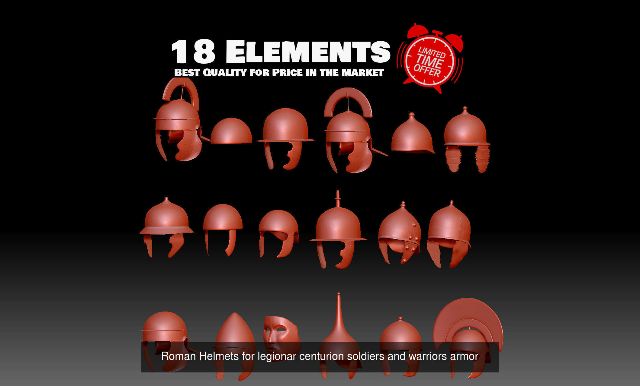 102 Roman and Medieval Armor and Weapons for 3d print 3D Model Collection_1