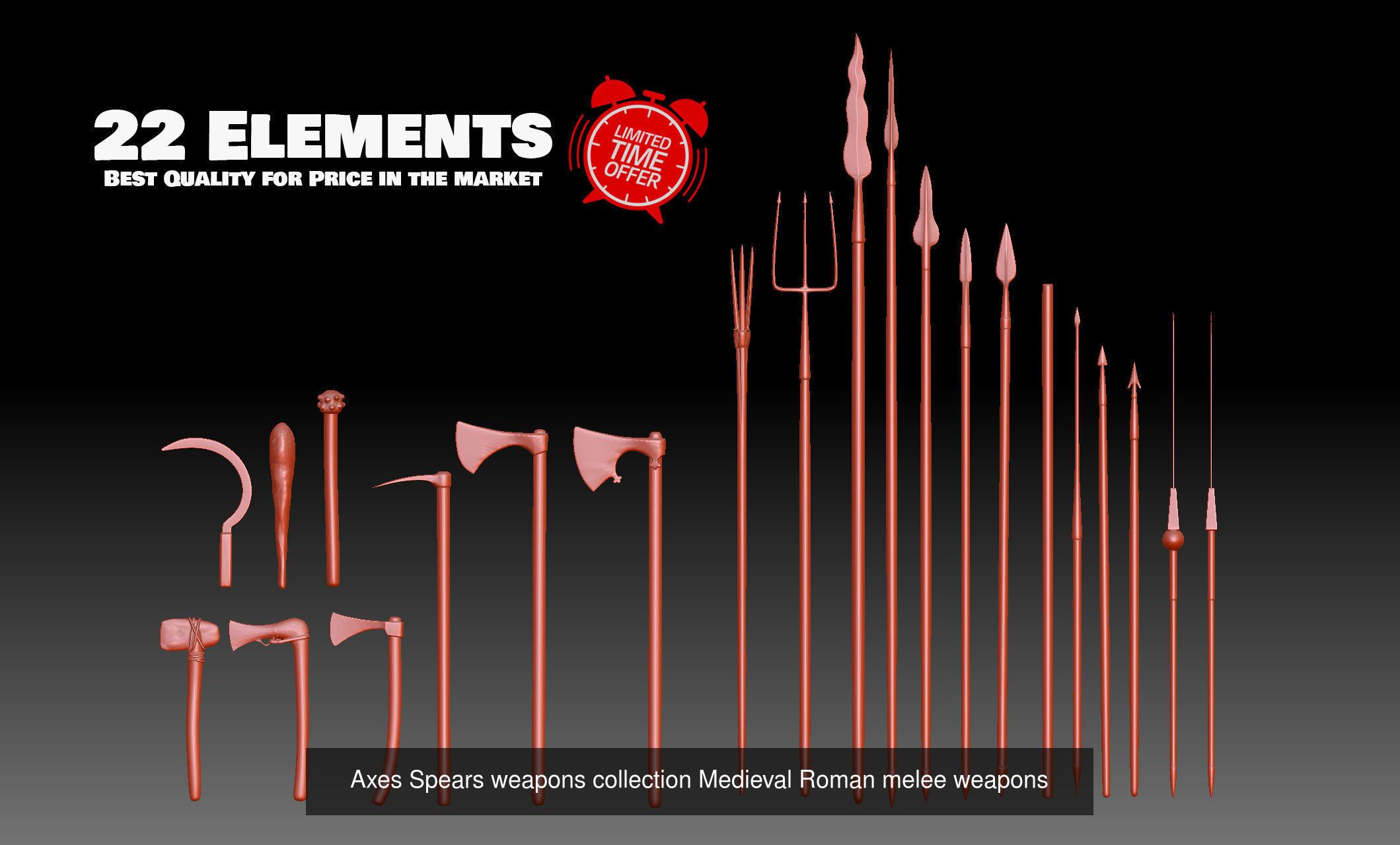 102 Roman and Medieval Armor and Weapons for 3d print 3D Model Collection_4