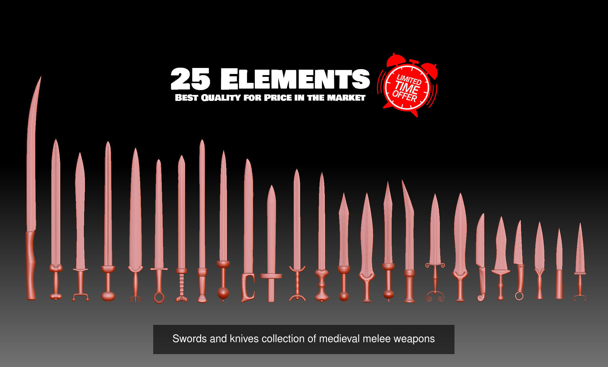 102 Roman and Medieval Armor and Weapons for 3d print 3D Model Collection_3