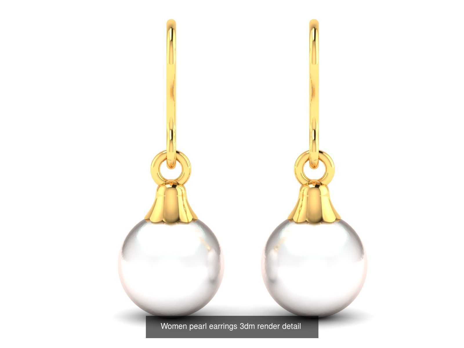 97 Women pearl earrings 3dm render detail  3D Model Collection_74