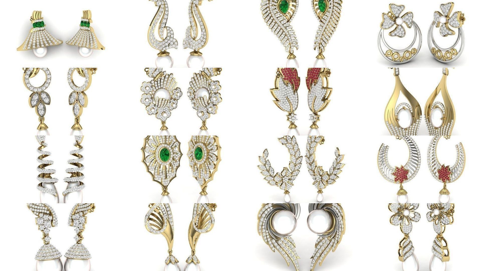 97 Women pearl earrings 3dm render detail  3D Model Collection_3