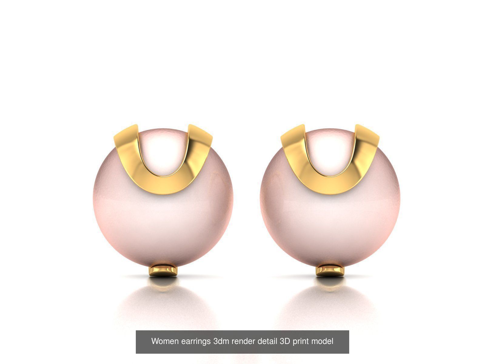 97 Women pearl earrings 3dm render detail  3D Model Collection_68
